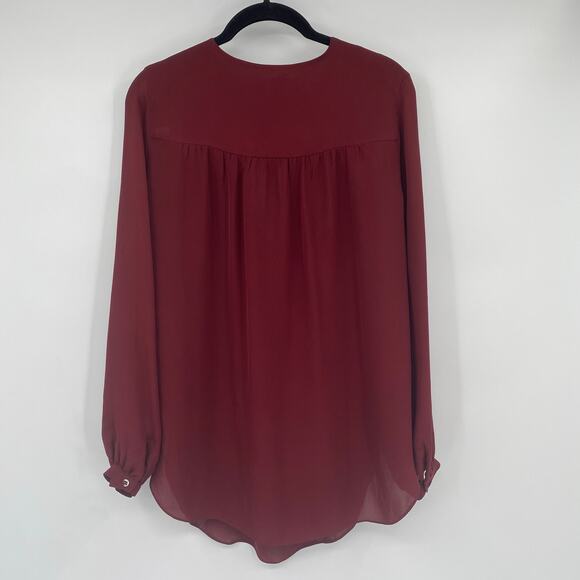 Haute Hippie Women's Silk Burgundy Red Draped Front Blouse Size Small - Picture 4 of 12